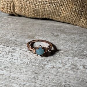 Rose Gold Colored “Opal” Leaf Ring